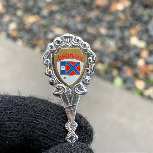 Vintage Georgia State Souvenir Spoon w/ Old State Flag - Picture 4 of 7